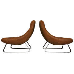 Percival Lafer Leather Lounge Chairs