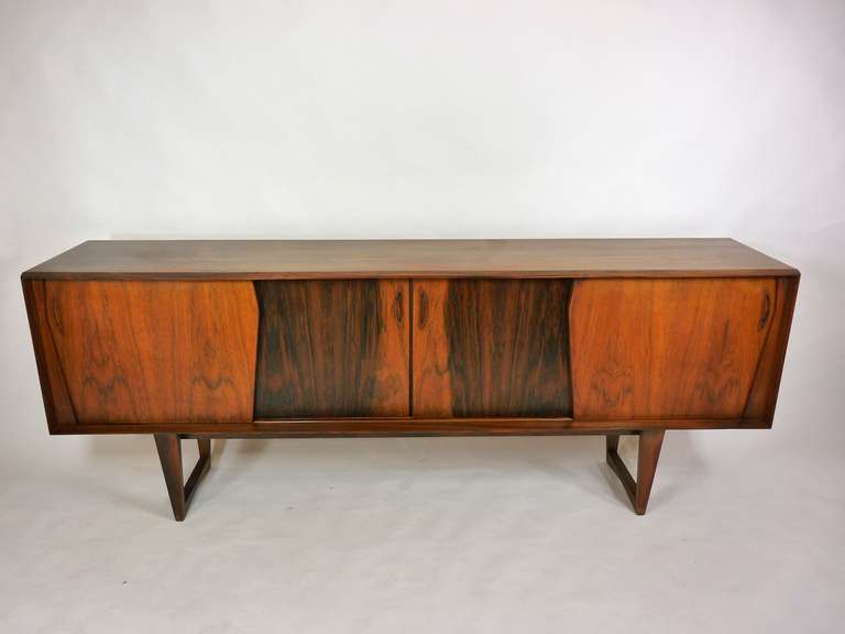 Exceptional Danish rosewood credenza.