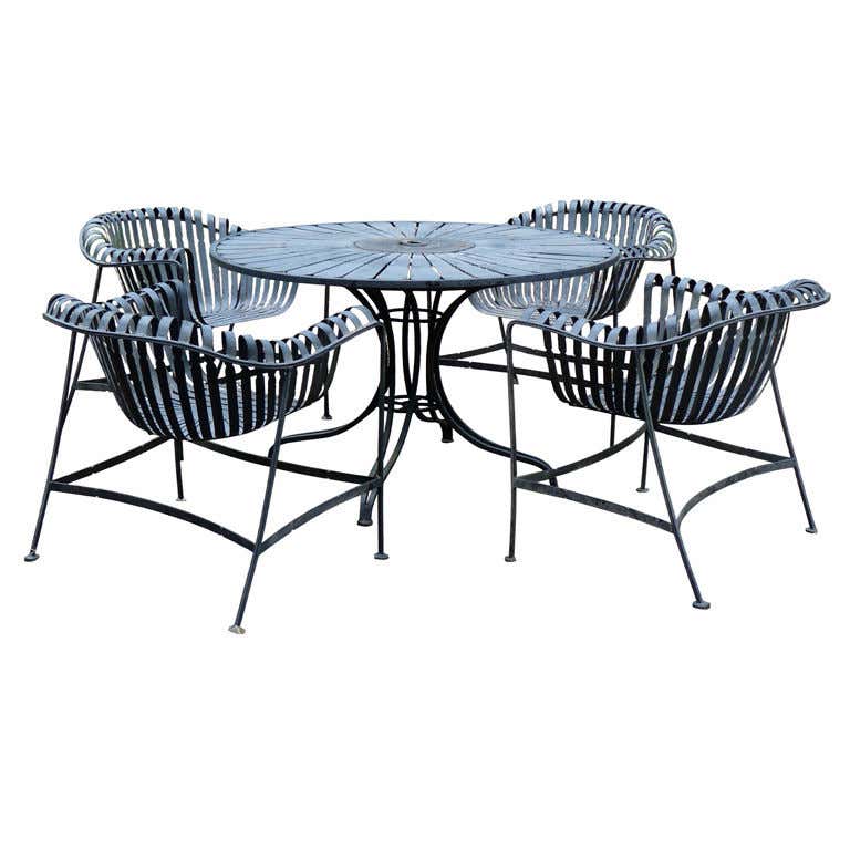 Outstanding Iron Garden Patio Table And Chairs at 1stdibs
