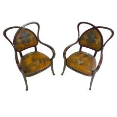 Pair Art Nouveau Thonet Arm Chairs