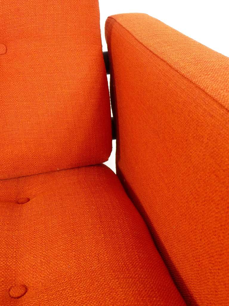American 1960s Orange Lounge Chairs with Chrome Base For Sale