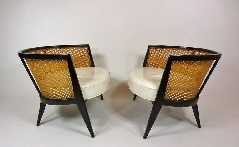 American Harvey Probber Cane Back Chairs