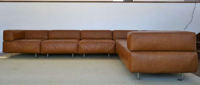 Mid-Century Modern Harvey Probber Leather Sofa For Sale