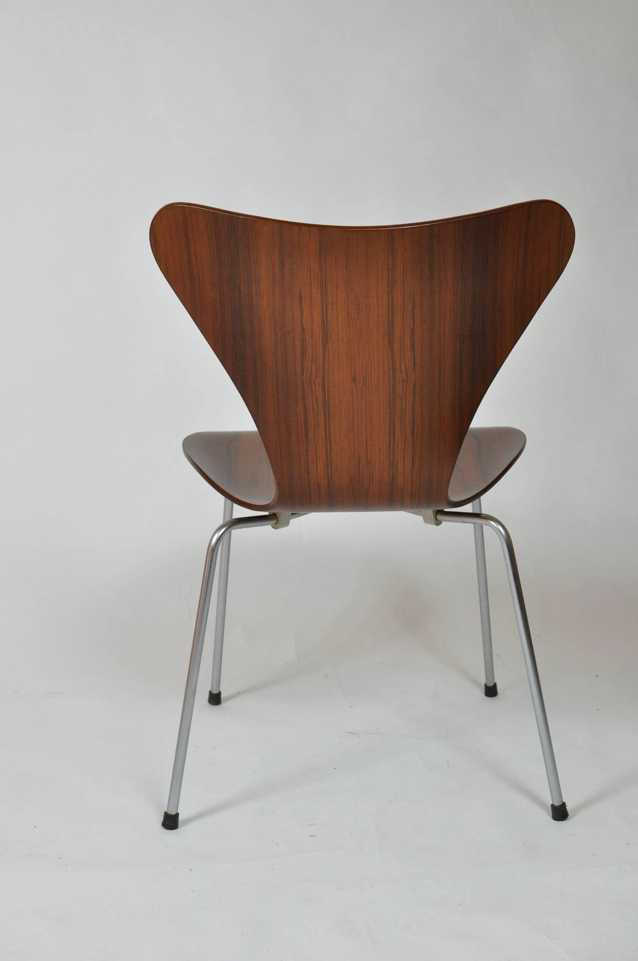 Plated Set of Ten Arne Jacobsen Rosewood Series Seven Chairs