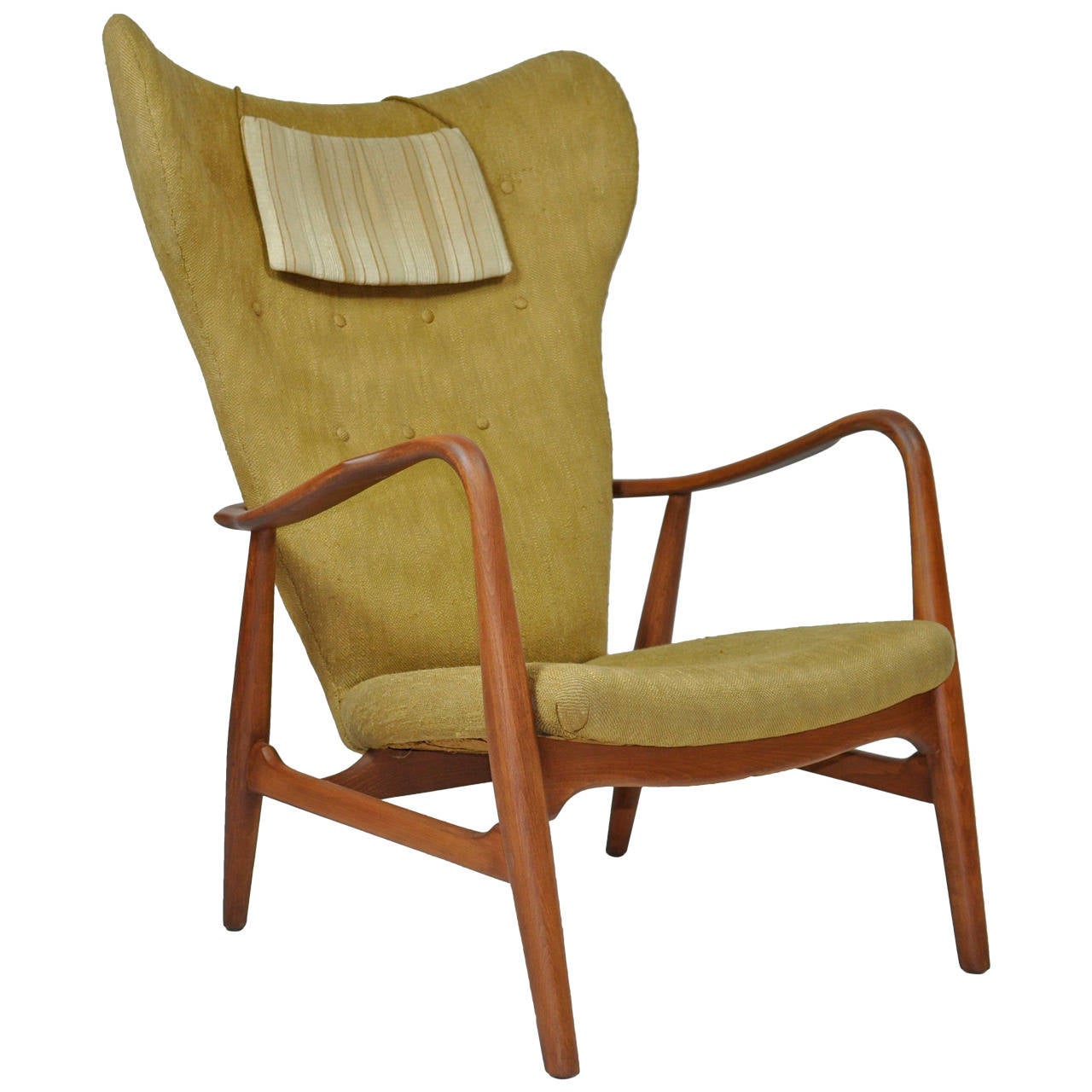 Madsen and Schubell High Back Danish Lounge Chair at 1stDibs