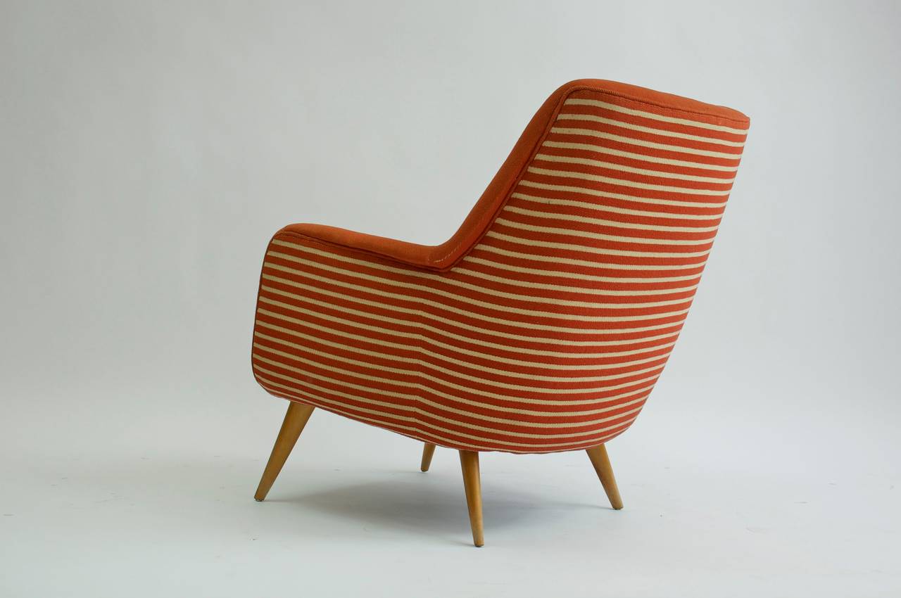 Fabric Pair of 1950s German Lounge Chairs