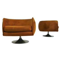 Pair Of 1960
s Swivel Lounge Chairs