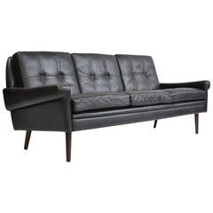 Danish Leather Sofa by Svend Skipper