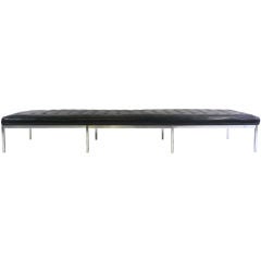 Unique monumental Florence Knoll Leather Bench