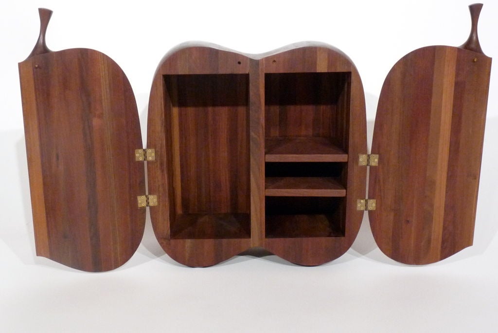 Mid-20th Century Sculpted Wood Cabinet By Dan Valenza