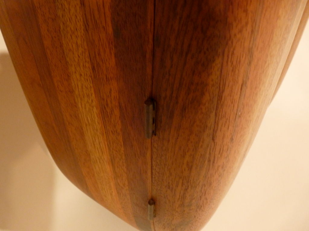 Walnut Sculpted Wood Cabinet By Dan Valenza