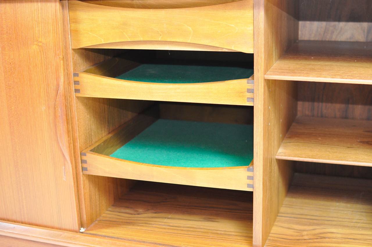 Danish Teak Credenza with Tambour Doors 4