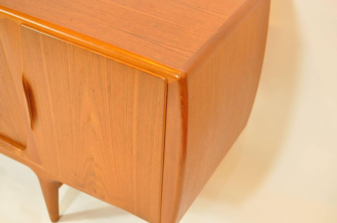 Danish Teak Credenza with Tambour Doors 5