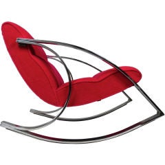 Sculptural Chrome Frame Rocking Chair