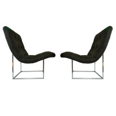 Pair Of Petite Milo Baughman Lounge Chairs