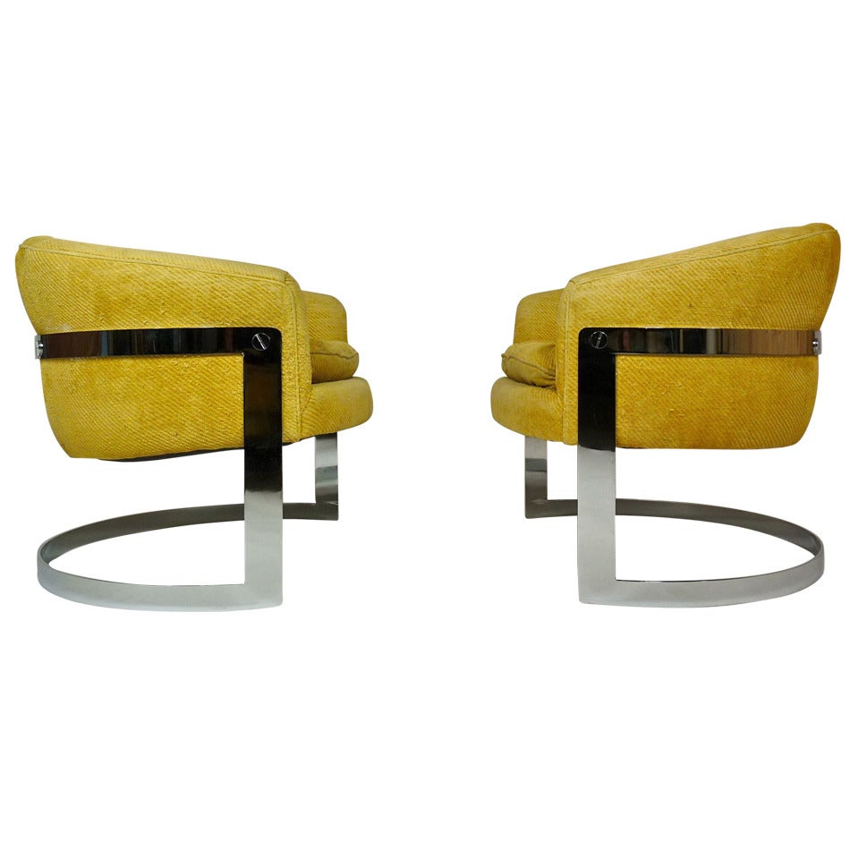 Milo Baughman Curved Lounge Chairs