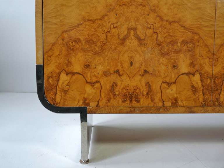 Pace Collection Burl Wood Cabinet In Excellent Condition For Sale In Turners Falls, MA