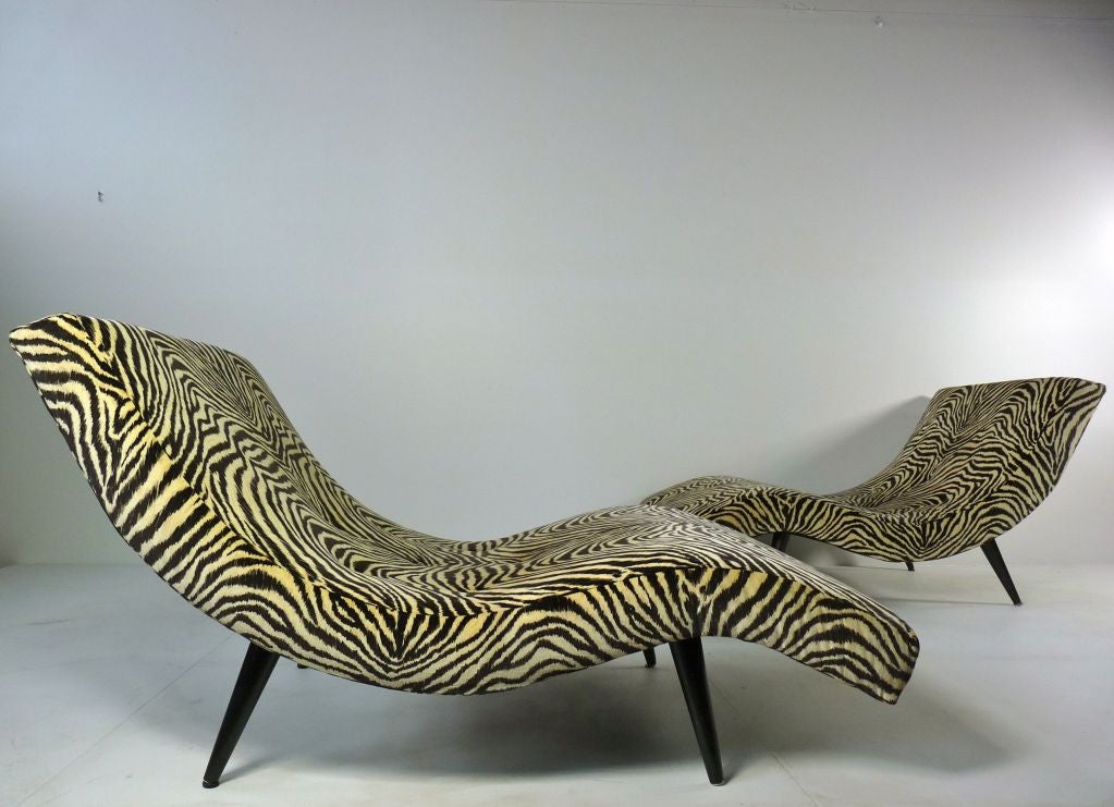Pair of Adrian Pearsall For Craft Associates Chaise lounge