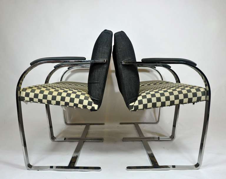 Set of four Mies van der Rohe flat bar Brno chairs for Knoll.