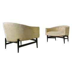 Pair Of Decorative Mid Century Lounge Chairs