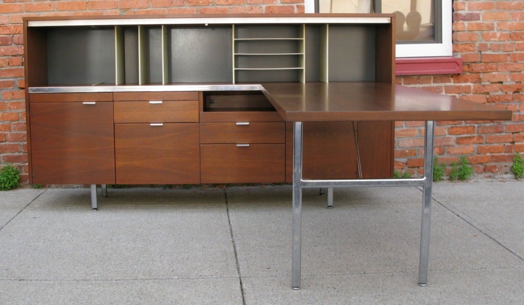 American Walnut Desk & Credenza by George Nelson for Herman Miller