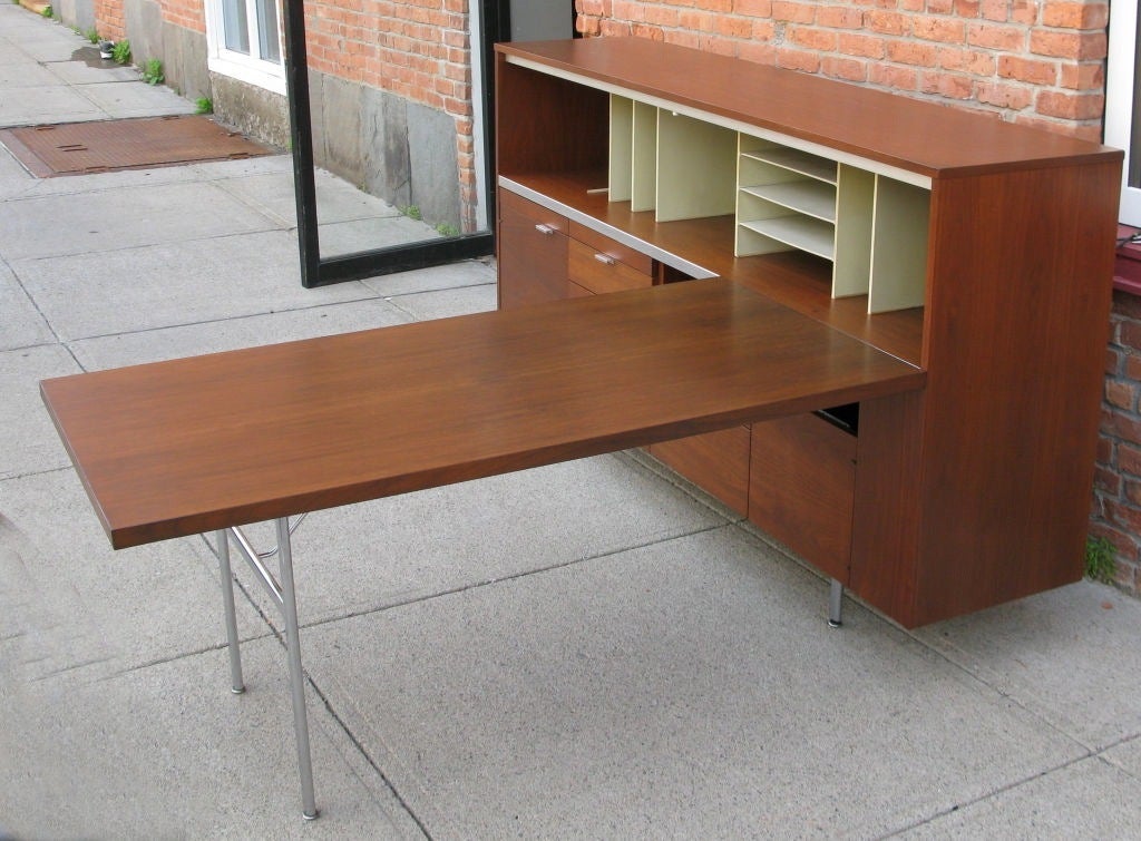 20th Century Walnut Desk & Credenza by George Nelson for Herman Miller