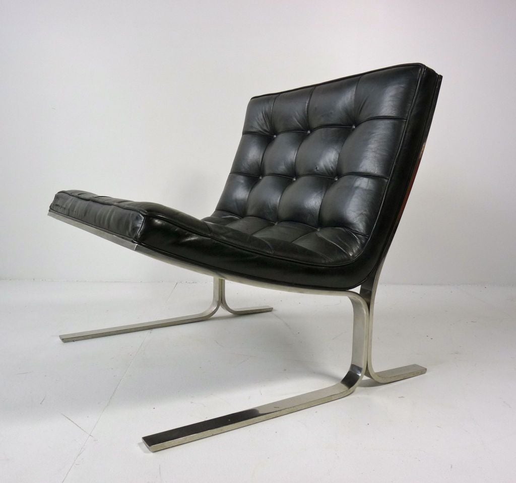black leather lounge chairs
