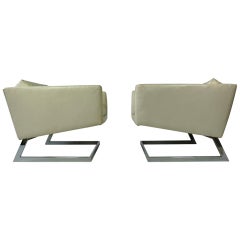 Pair Of Cantilevered Lounge Chairs