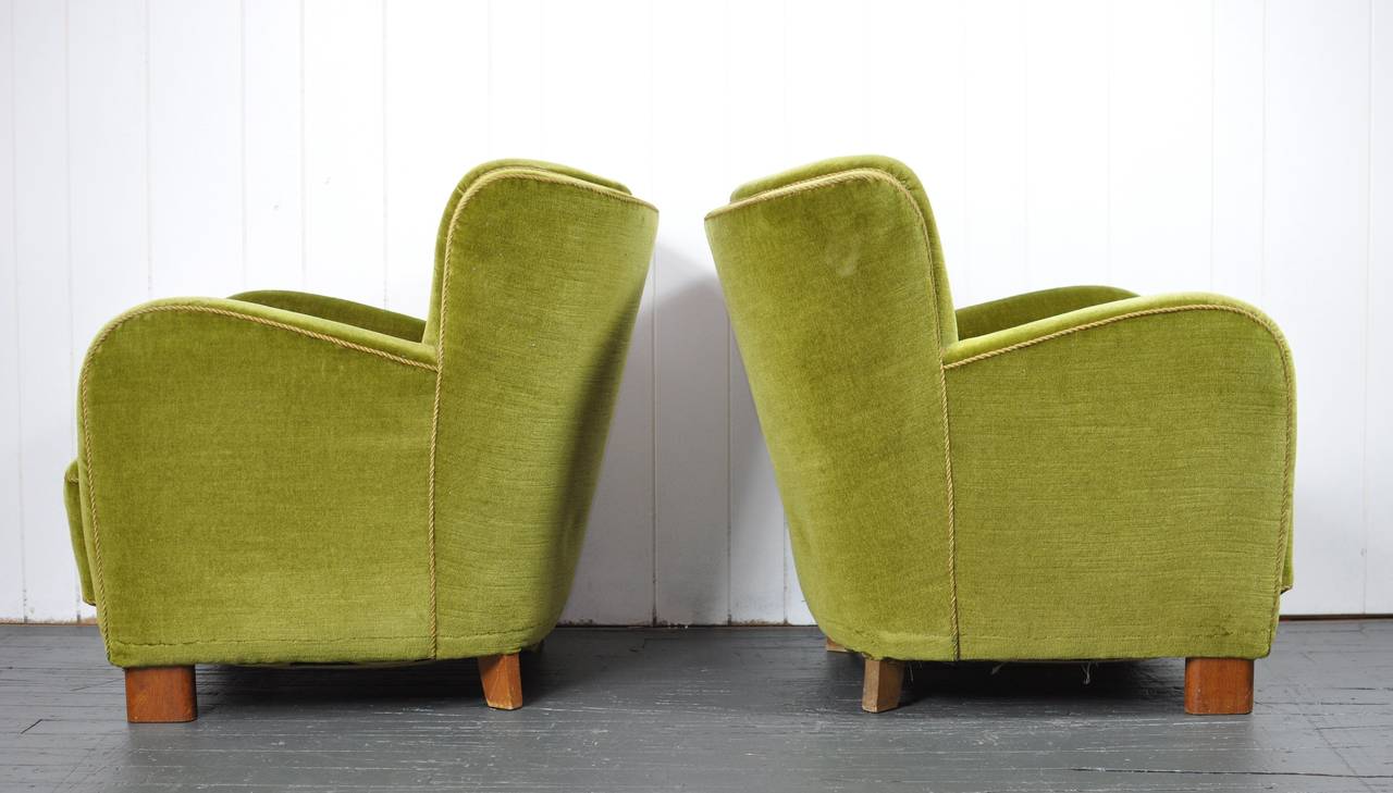Scandinavian Modern Pair of 1930s Danish Lounge Chairs