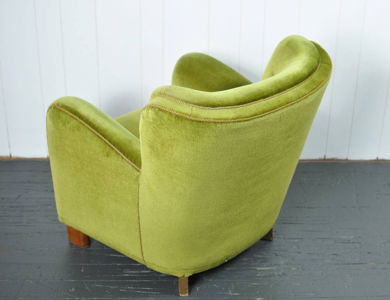 Fabric Pair of 1930s Danish Lounge Chairs