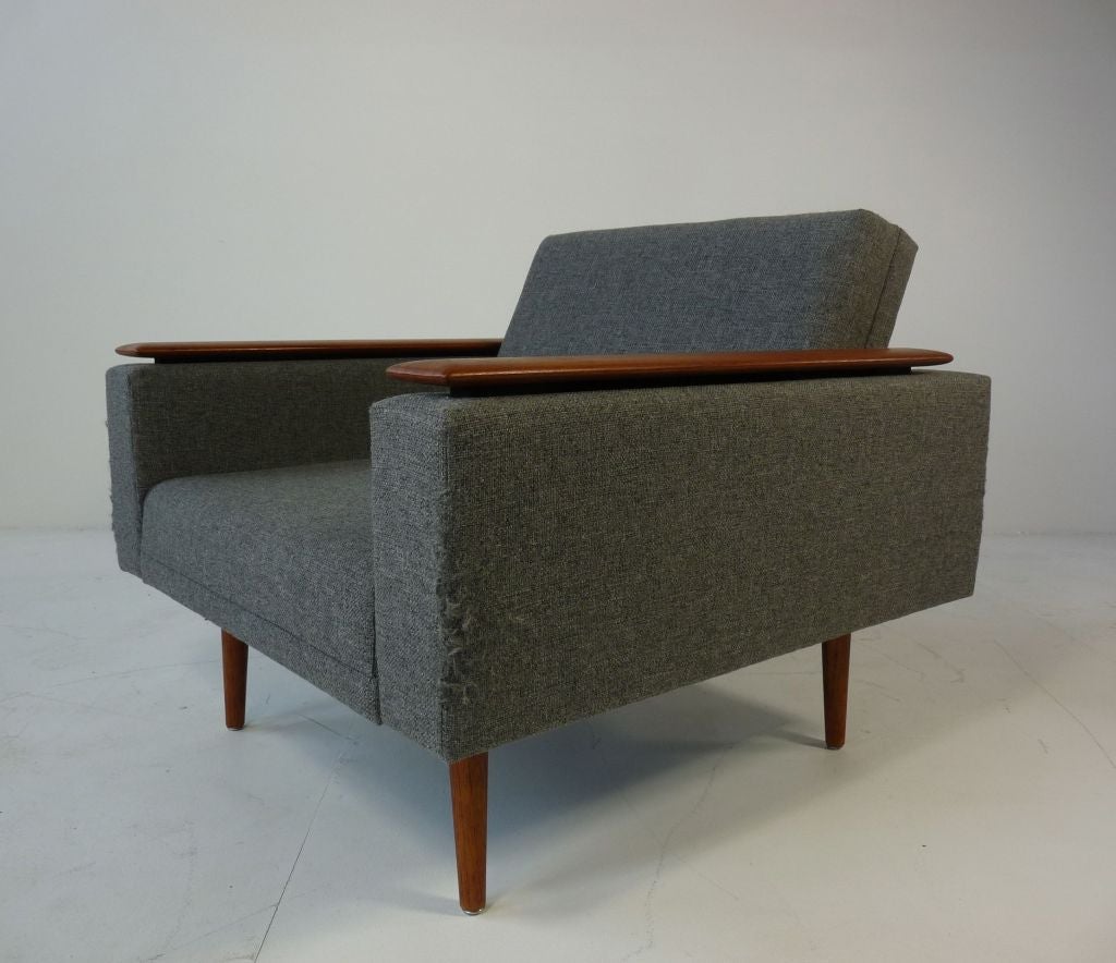 Danish Modern Sleek Low Lounge Chairs For Sale at 1stDibs