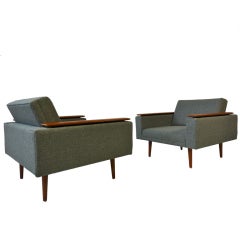 Danish Modern Sleek Low Lounge Chairs