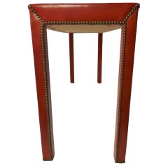 Vintage Red Leather Console Table