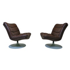 Pair of Swivel Lounge Chair by Pierre Paulin