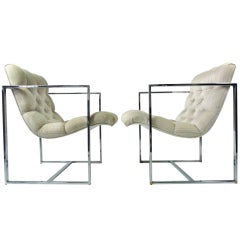 Pair of Milo Baughman Square Frame Chairs