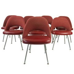 Set Of Eight Vintage  Eero Saarinen Chairs For Knoll