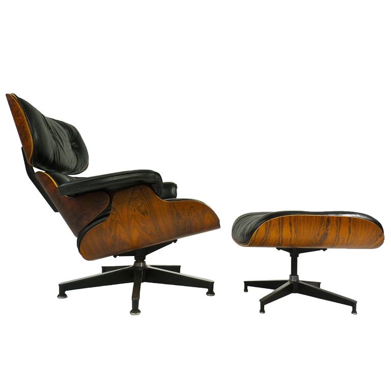 Rosewood Eames Lounge Chair And Ottoman at 1stDibs