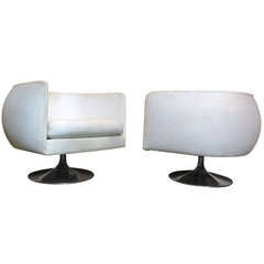 Pair of 1960s Swivel Lounge Chairs