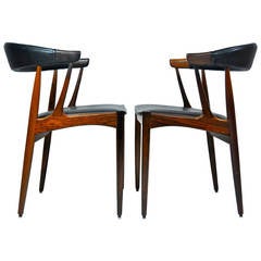 Pair of Sculptural Rosewood Danish Chairs