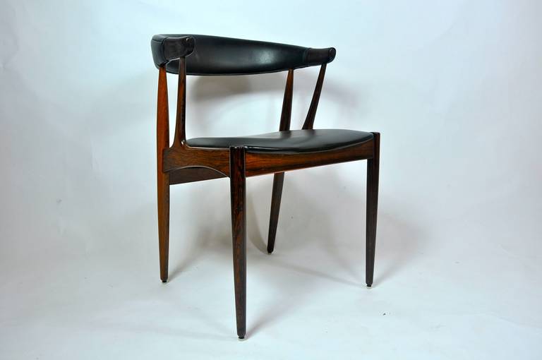 Pair of Sculptural Rosewood Danish Chairs In Good Condition In Turners Falls, MA