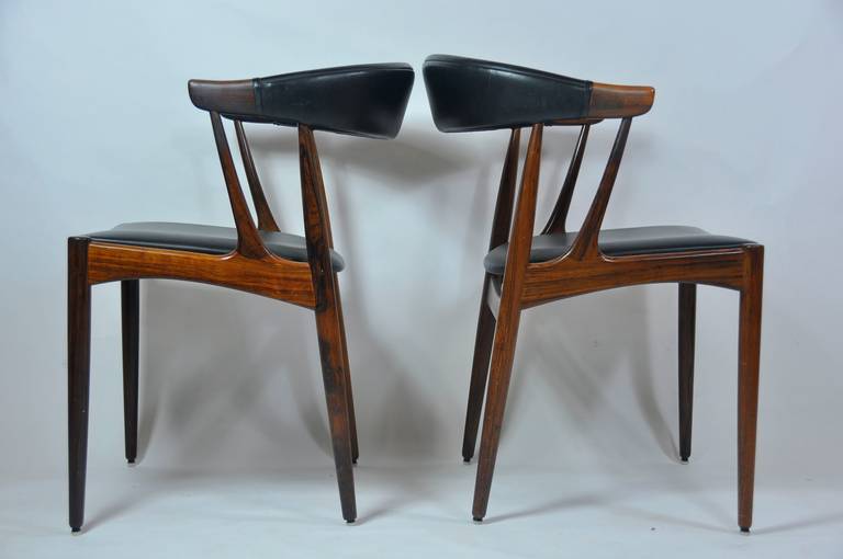 Mid-Century Modern Pair of Sculptural Rosewood Danish Chairs