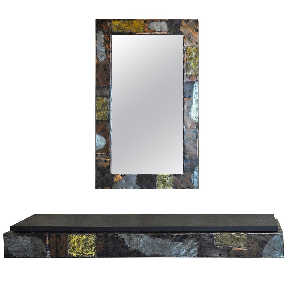 Paul Evans Patchwork Mirror and Console