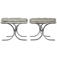 Pair of Chrome Stools