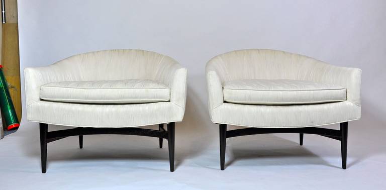 Pair of lounge chairs by Lawrence Peabody.