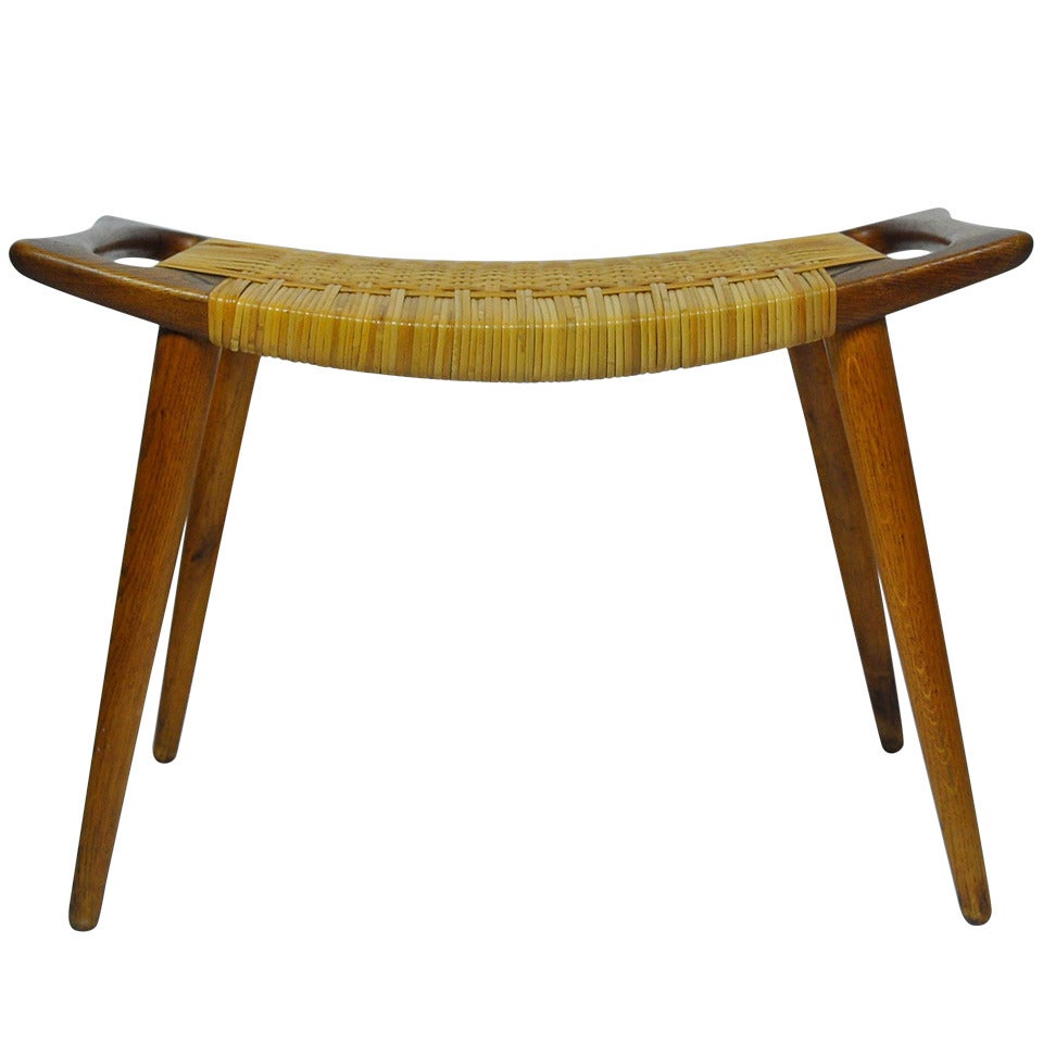 Hans Wegner Cane Stool For Sale