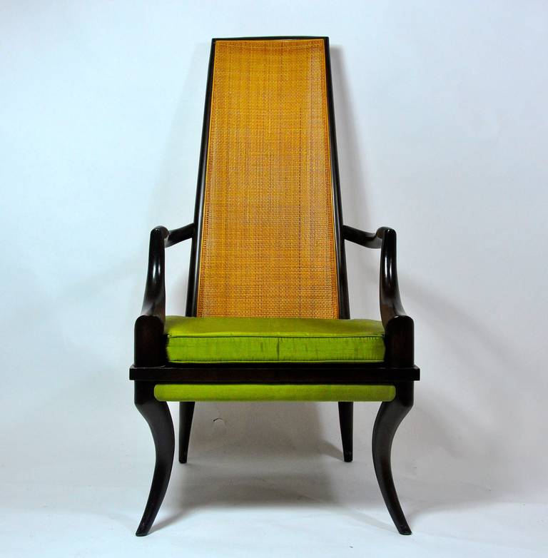 Mid-Century Modern Unique Sculpted Tall Back Chair For Sale