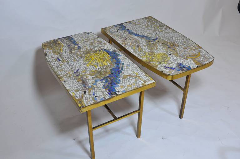 Mosaic Tile-Top Coffee Tables In Good Condition In Turners Falls, MA