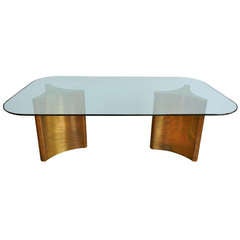 Mastercraft Double Pedestal Brass Dining Table