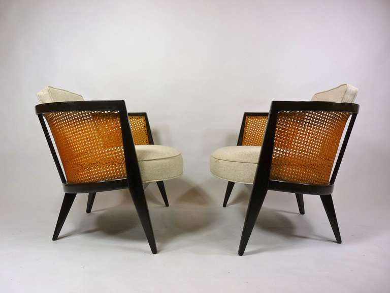 Pair Harvey Probber Cane Back Lounge Chairs at 1stDibs harvey probber