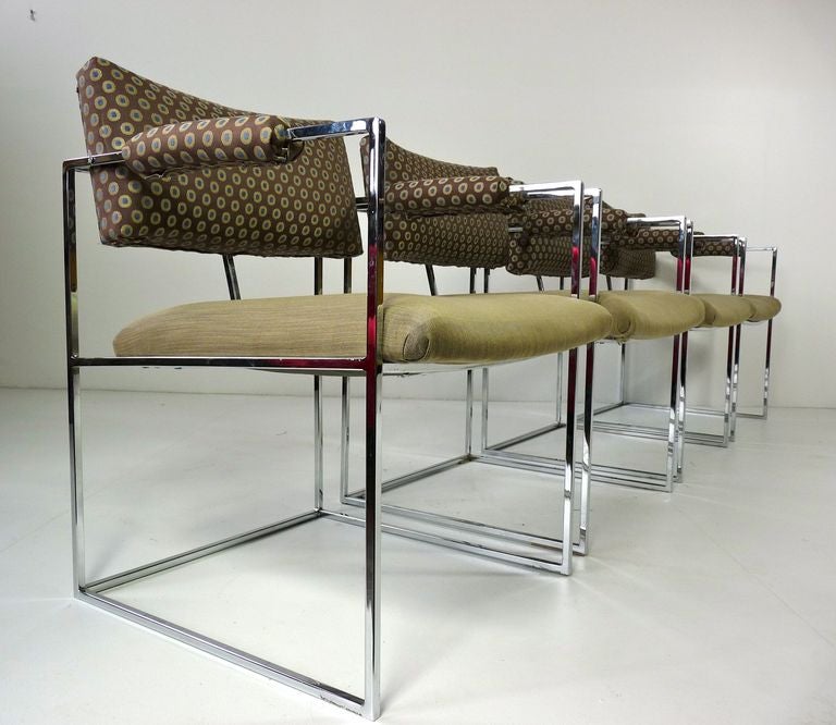 Mid-Century Modern Milo Baughman Chrome Frame Chairs For Sale